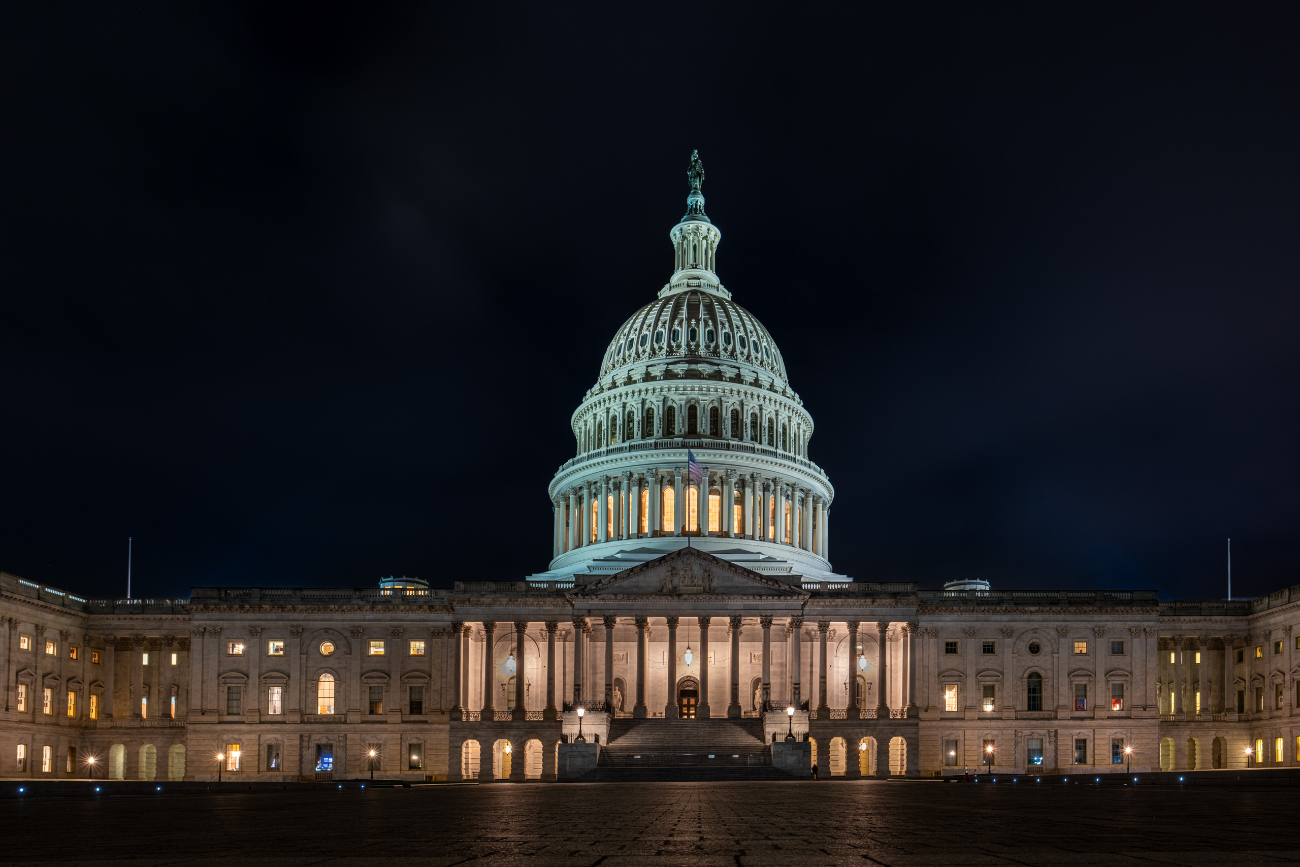 United States Capitol at night